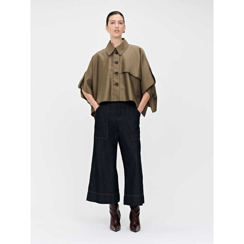Veronika Maine Luxe Twill Trench Cape image number 3